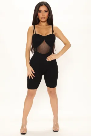 Briley Biker Short Romper - Black