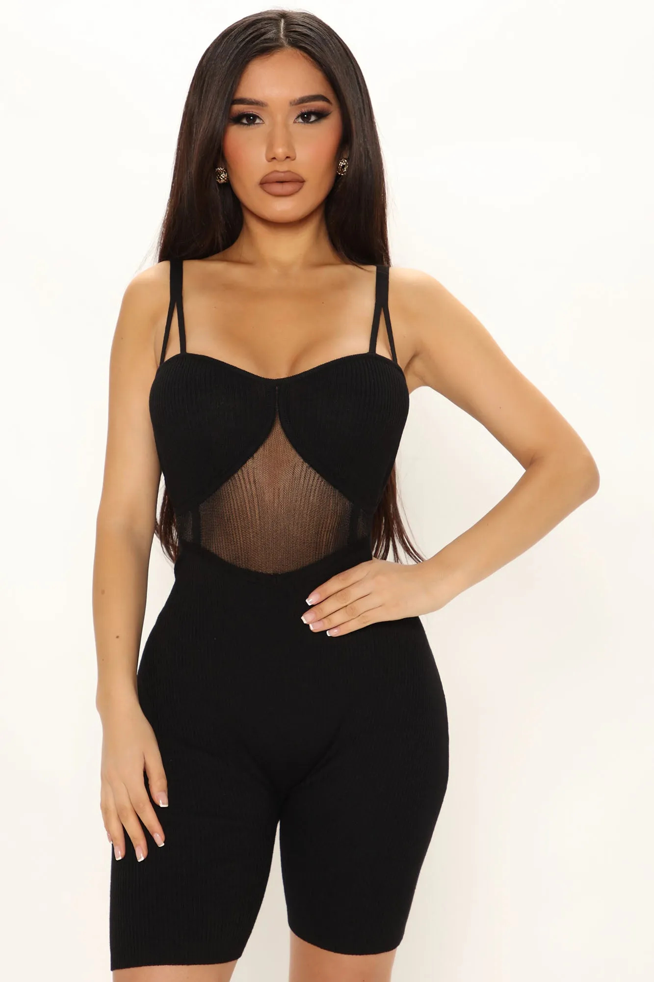 Briley Biker Short Romper - Black