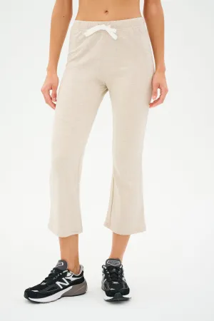 Brooks Fleece Cropped Flare - Heather Oatmeal