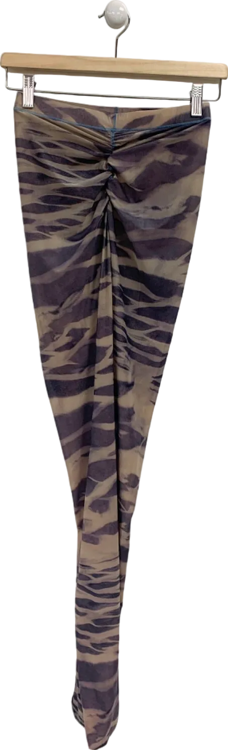 Brown Zebra Print Leggings UK S