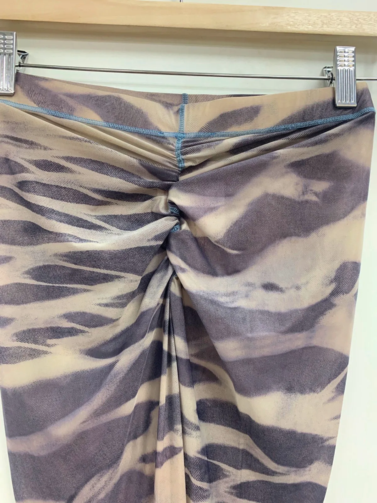Brown Zebra Print Leggings UK S