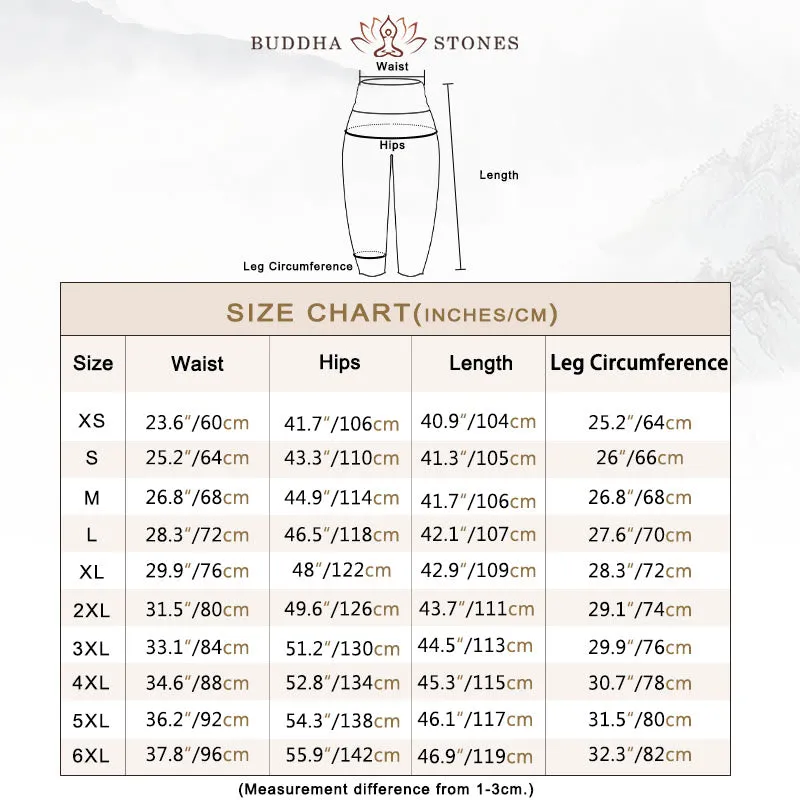 Buddha Stones Casual Red-Crowned Crane Peony Flower Cherry Blossom Pattern Women's Elastic Waist Harem Pants