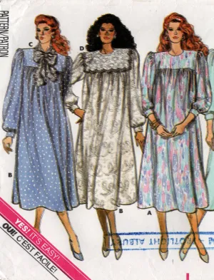 Butterick 5784 Womens Retro Maternity Dresses Scarf & Collar 1980s Vintage Sewing Pattern Size 8 - 12