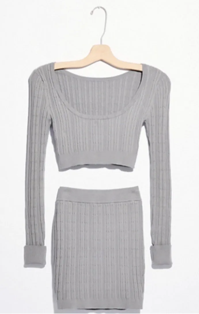 Cable Knit Mini Skirt