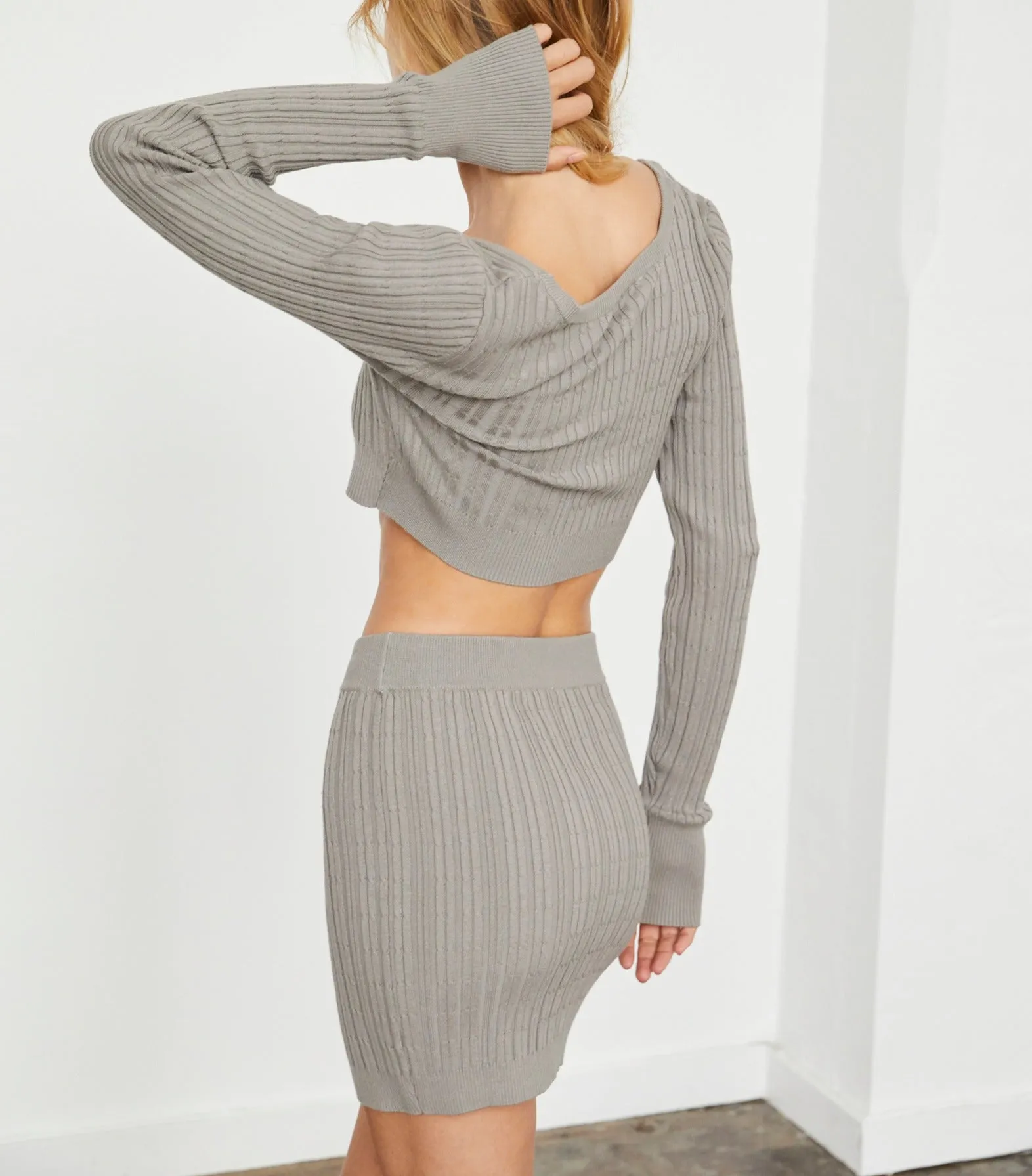 Cable Knit Mini Skirt