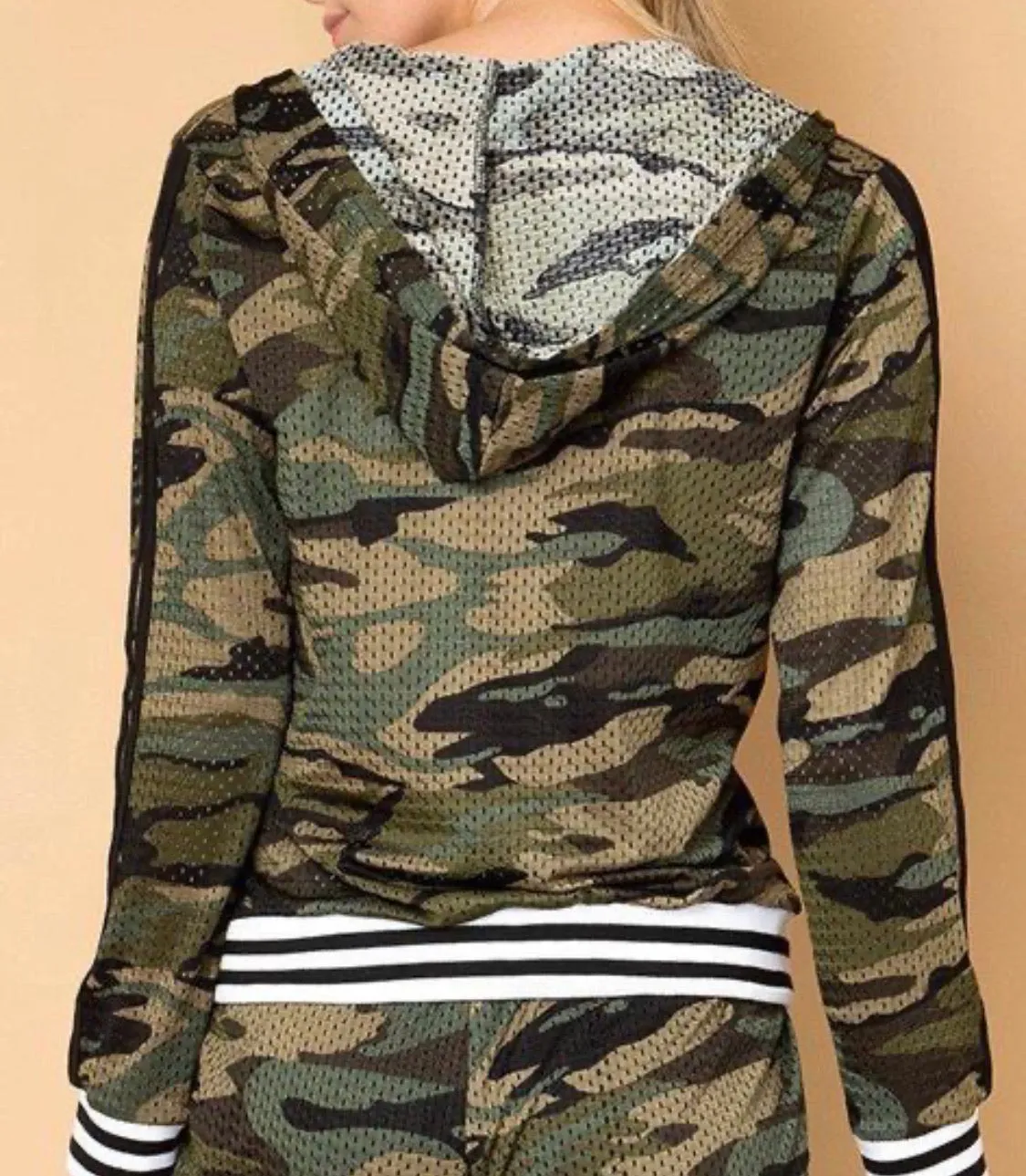 Camouflage Jogger Set with Zipper Jacket