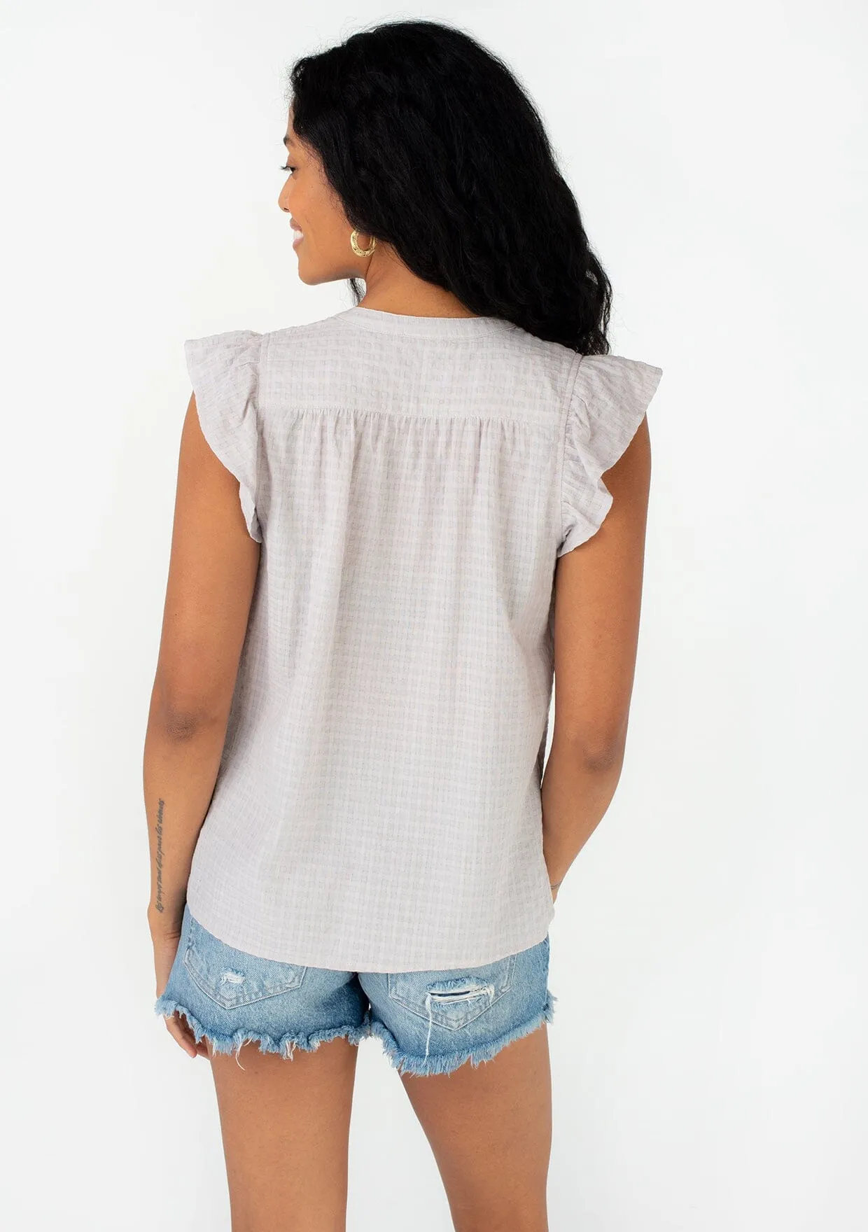 Carmen Flutter Sleeve Blouse