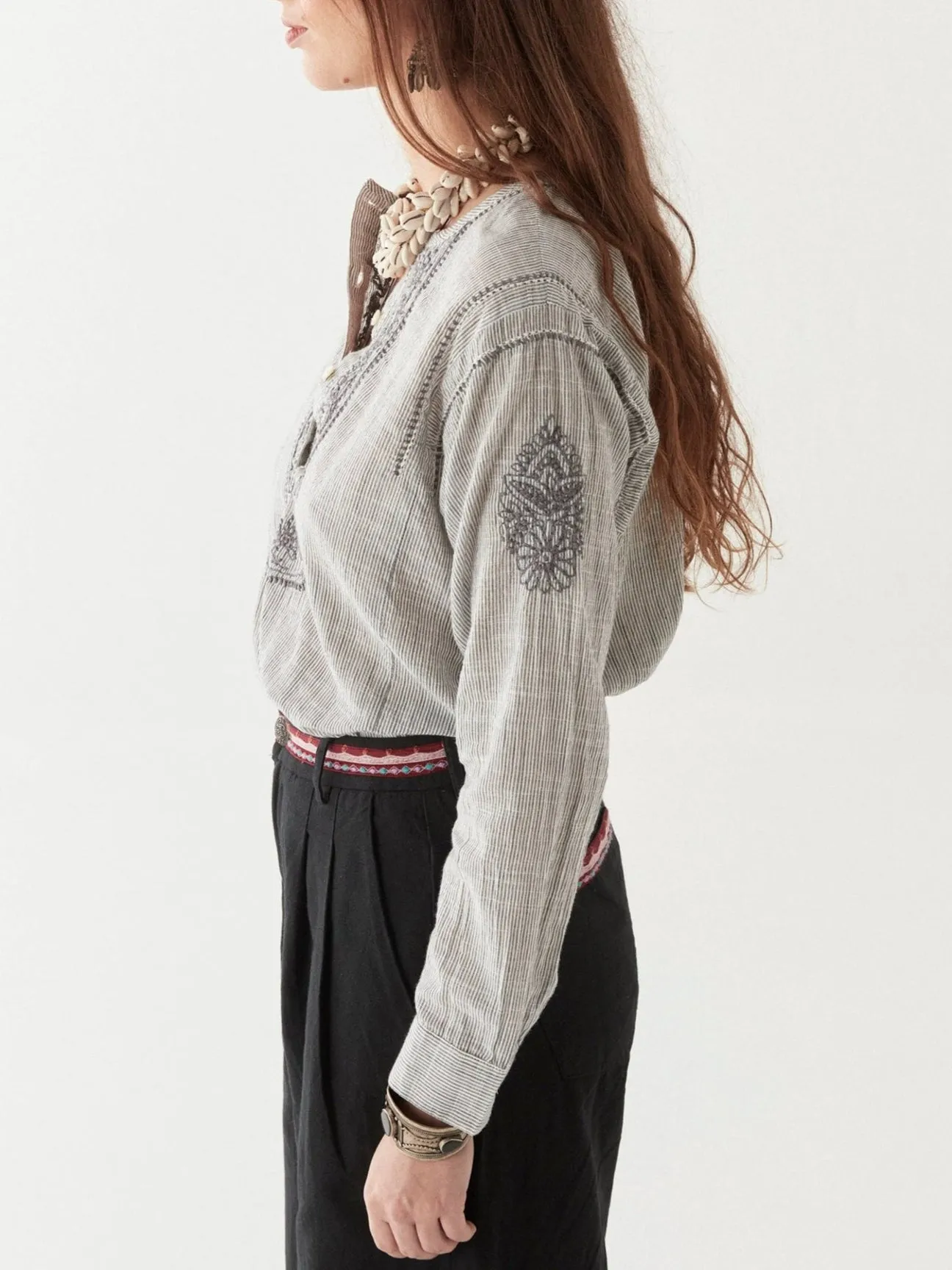 Cas Blouse - Blue Stripes