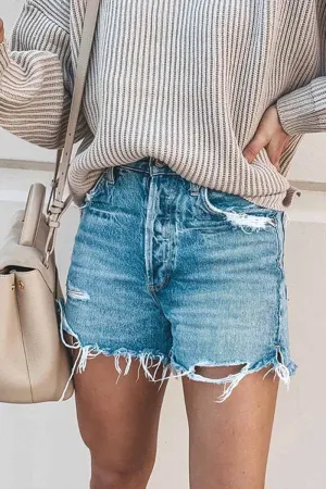 Casual Bibbed Jeans Shorts