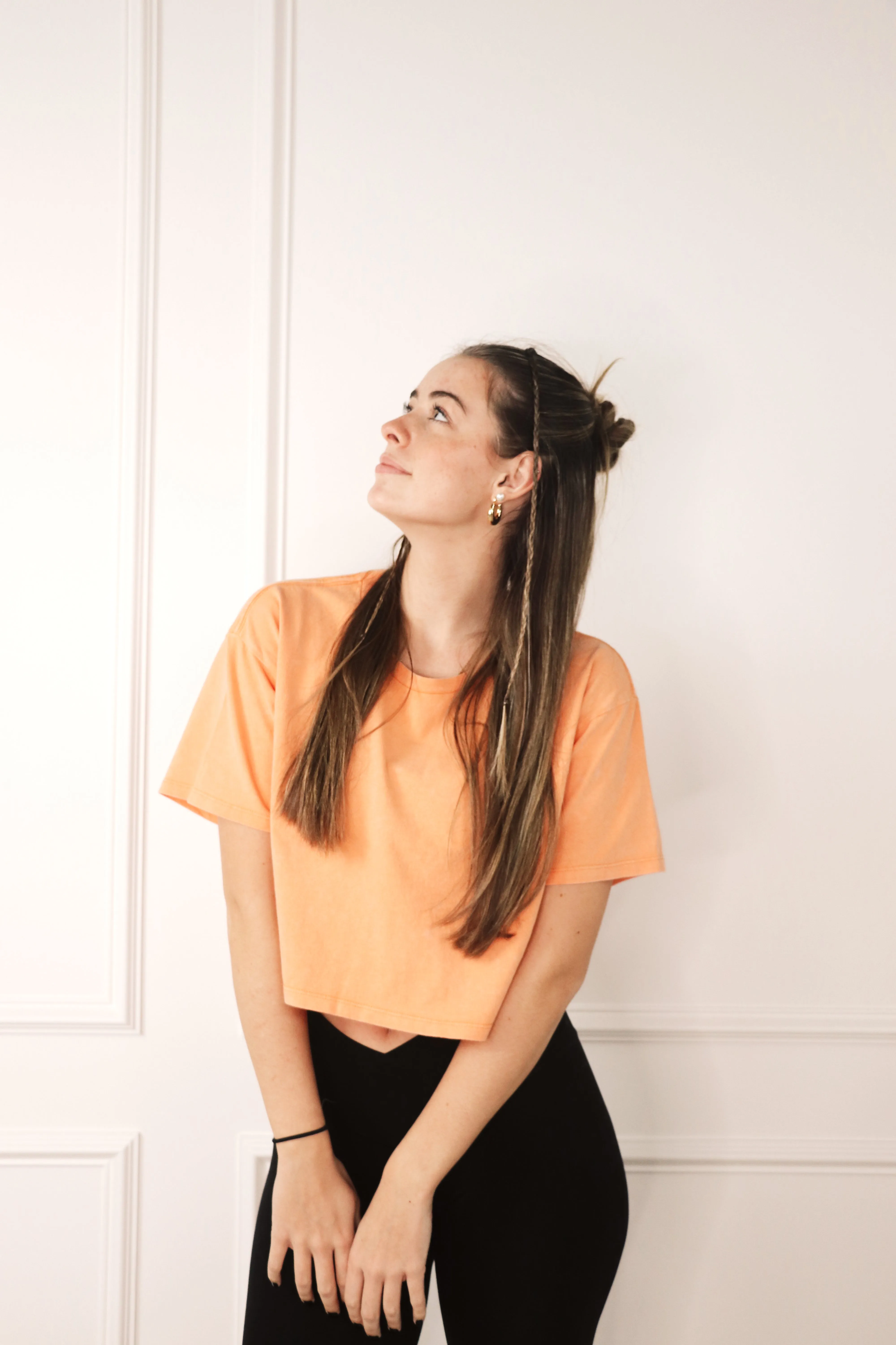 Casual Cropped Orange T-Shirt
