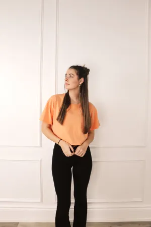 Casual Cropped Orange T-Shirt