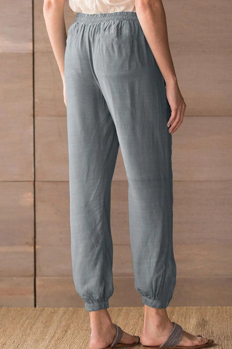 Casual Solid Pocket Straight High Waist Pencil Bottoms