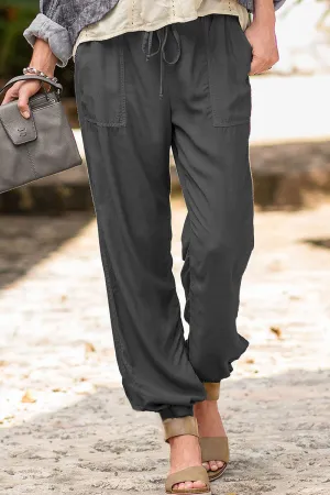 Casual Solid Pocket Straight High Waist Pencil Bottoms