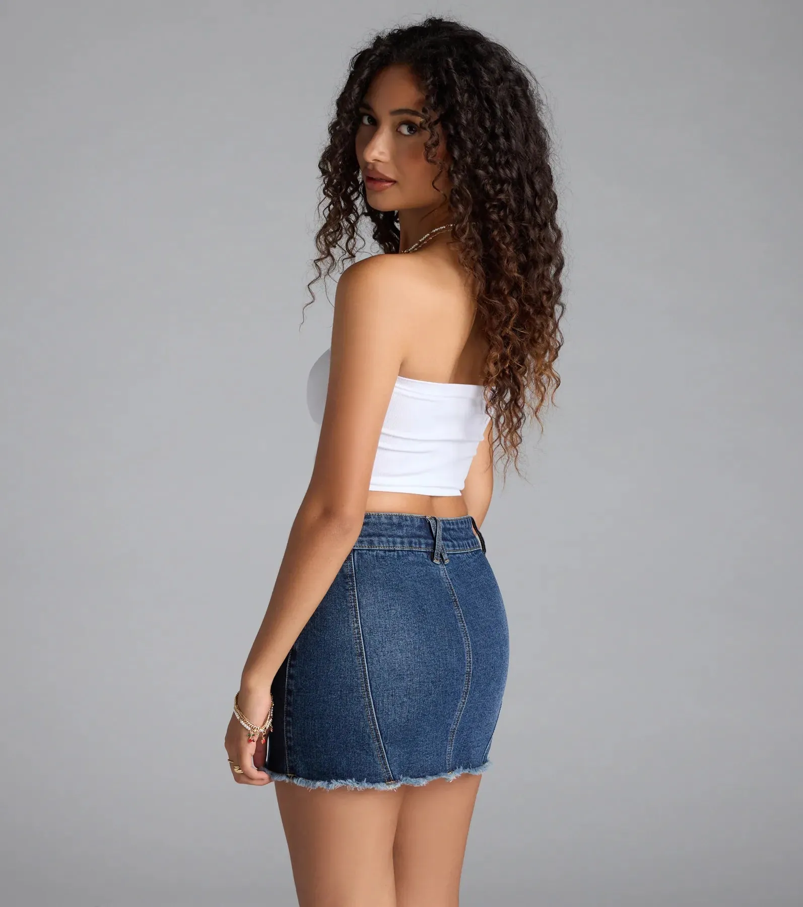 Casual Staple Ribbed Knit Bandeau Top