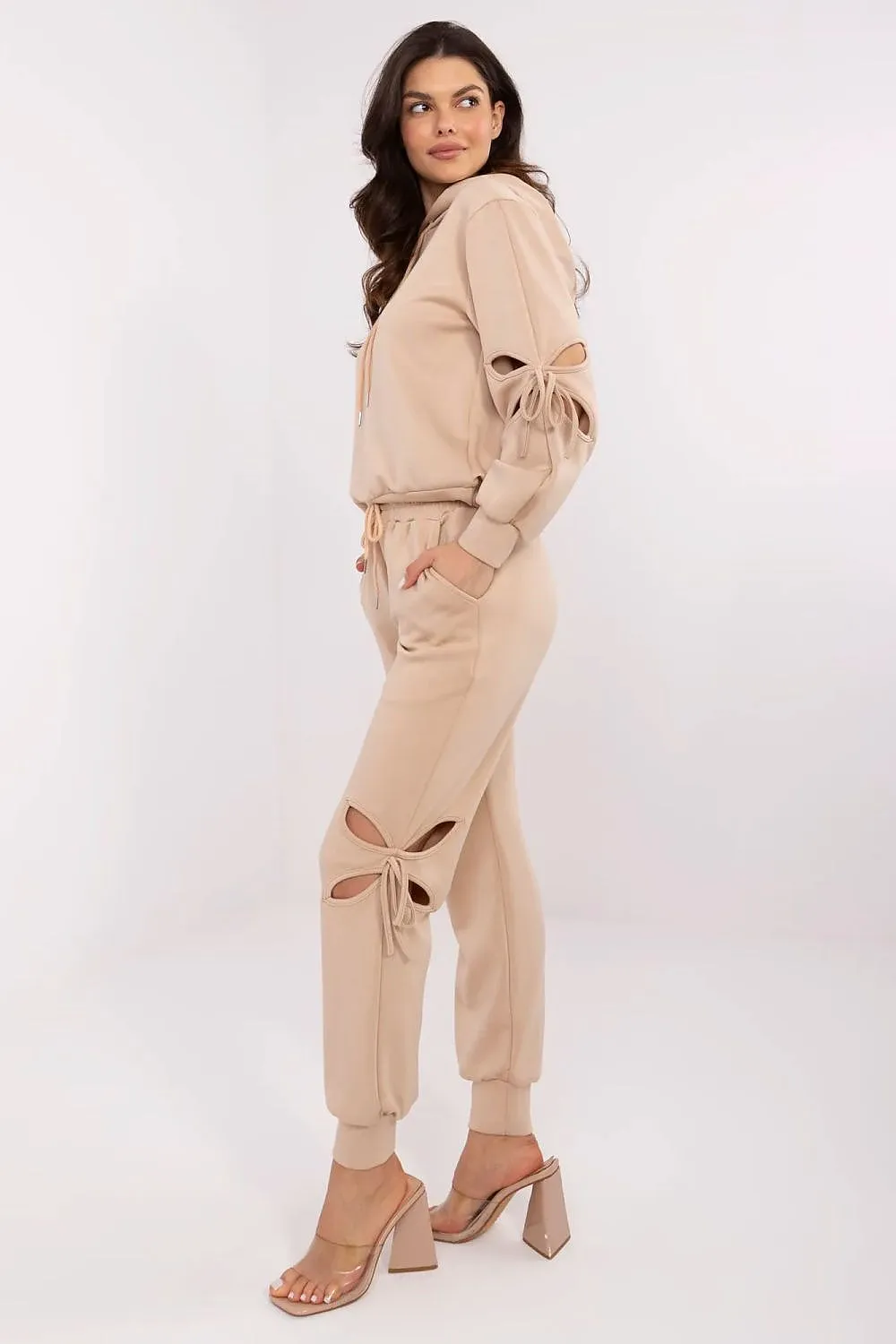 Casual tracksuit set with decorative ties