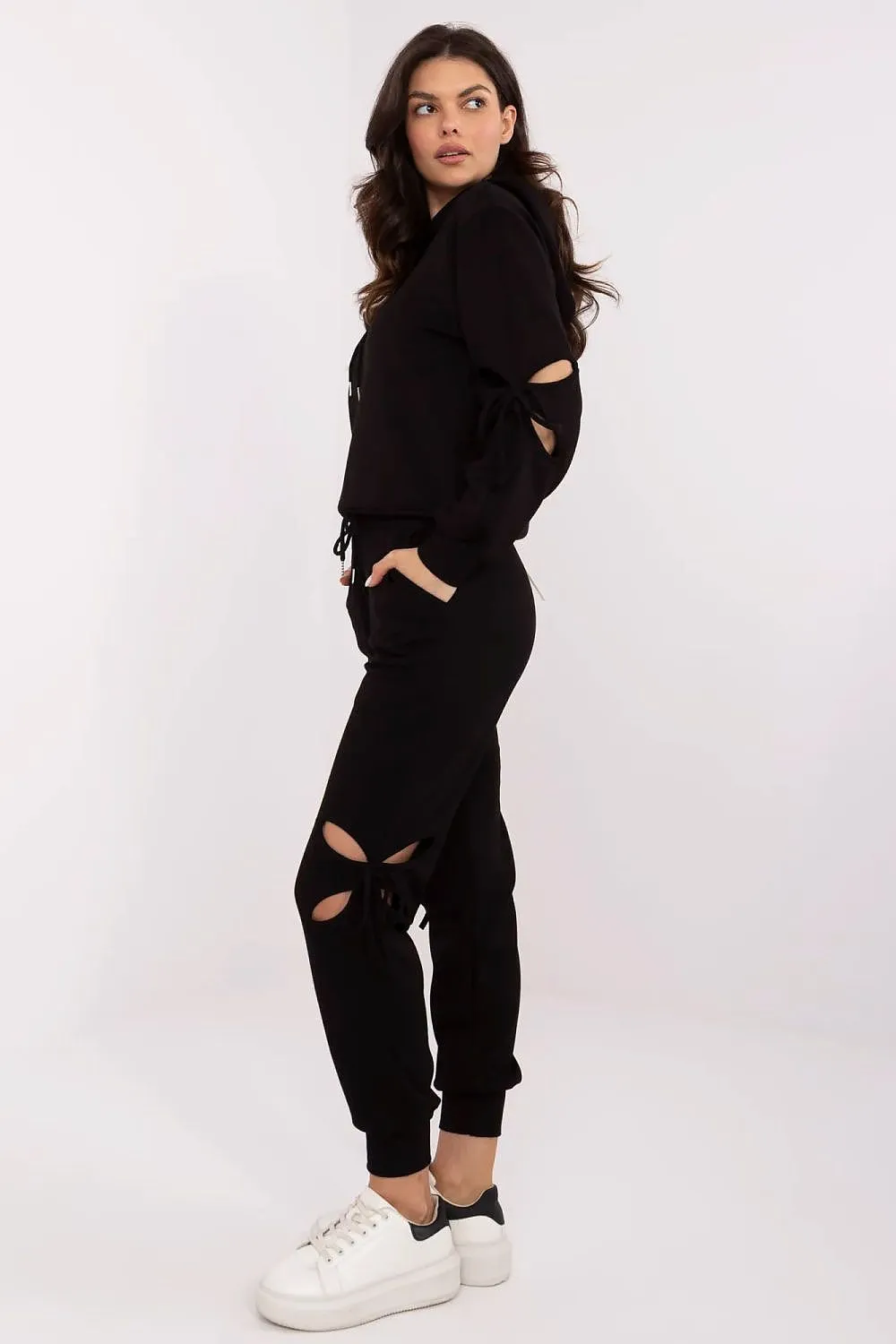 Casual tracksuit set with decorative ties