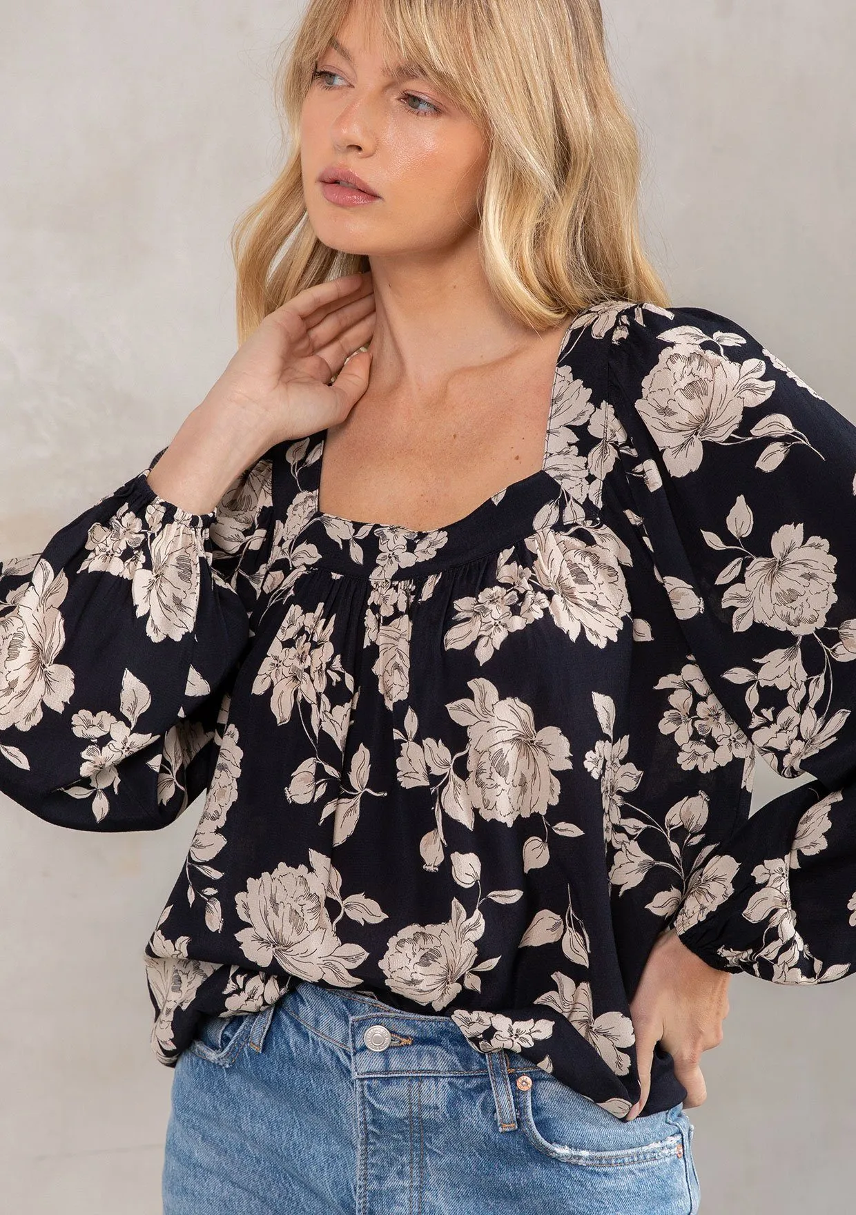 Catch Feelings Square Neck Blouse
