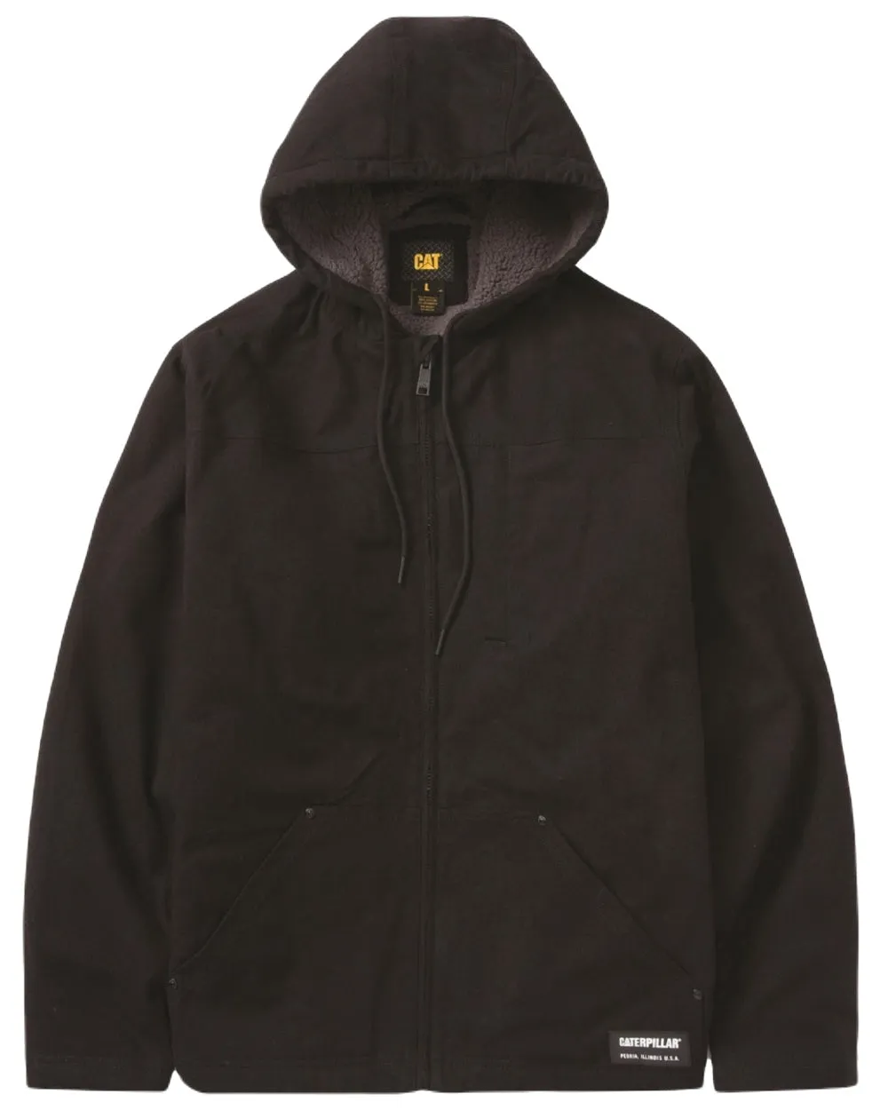 Caterpillar Mens Hooded Sherpa Lined Jacket