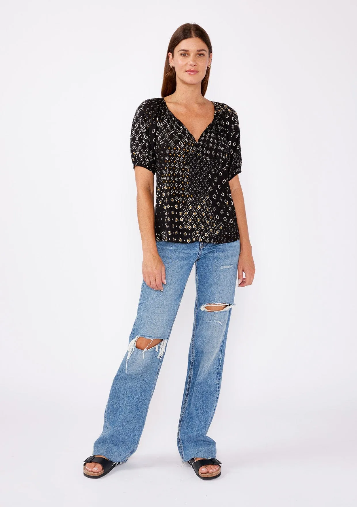 Celestial Garden Puff Sleeve Top