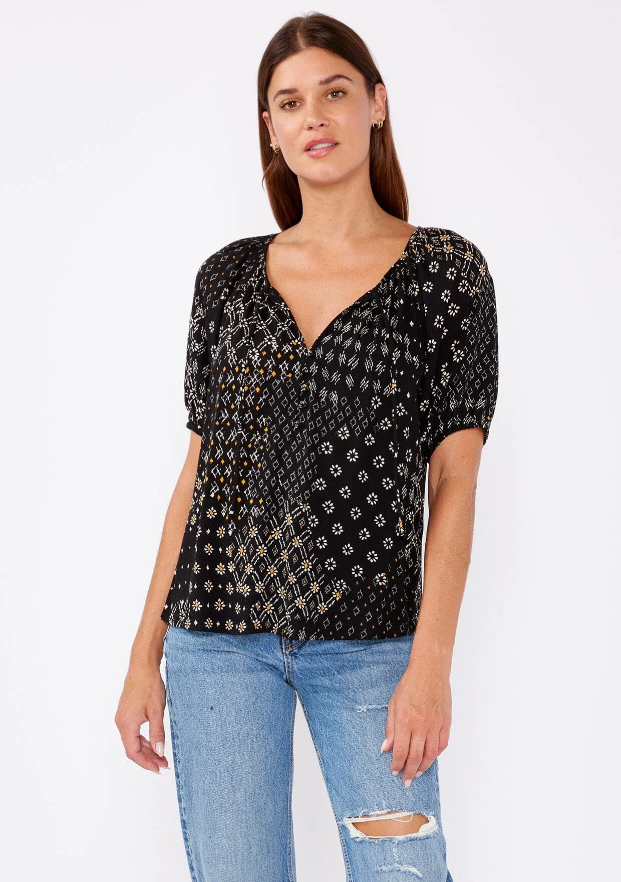 Celestial Garden Puff Sleeve Top