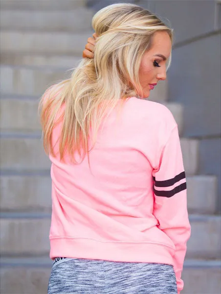 Celino Women's Pink Long Sleeve Round Neck T-Shirt Sweater