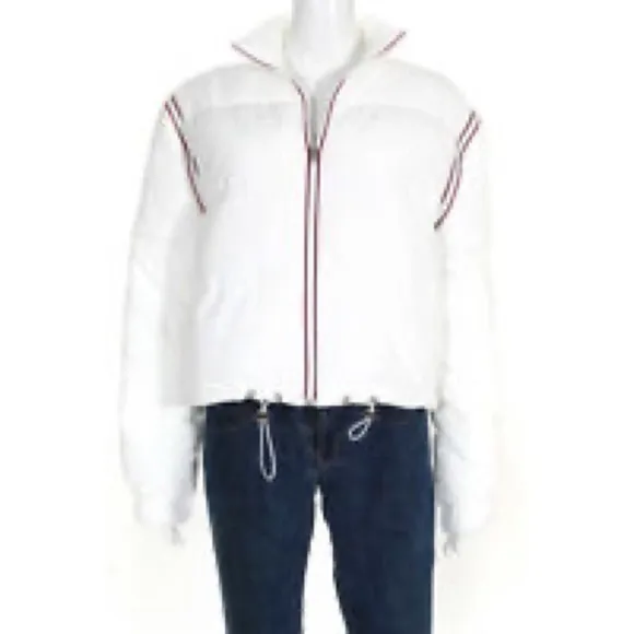 Central Park West White Wesley Convertible Puffer Activewear Outerwear
