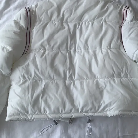 Central Park West White Wesley Convertible Puffer Activewear Outerwear