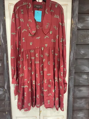 CF33-25 WESTERN STORY DRESS-RED-XL