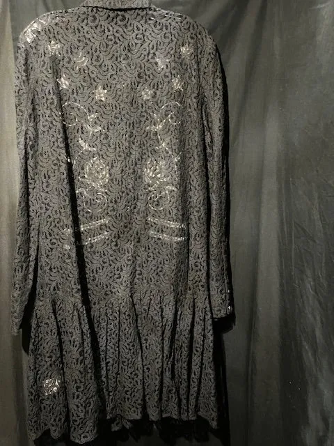 CF33-58 BLK LACE DRESS W/STARS-LRG