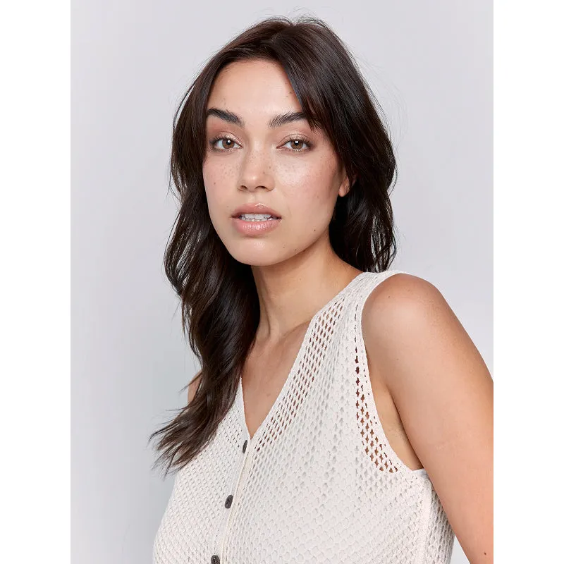 Charlie B Button Front Crochet Vest