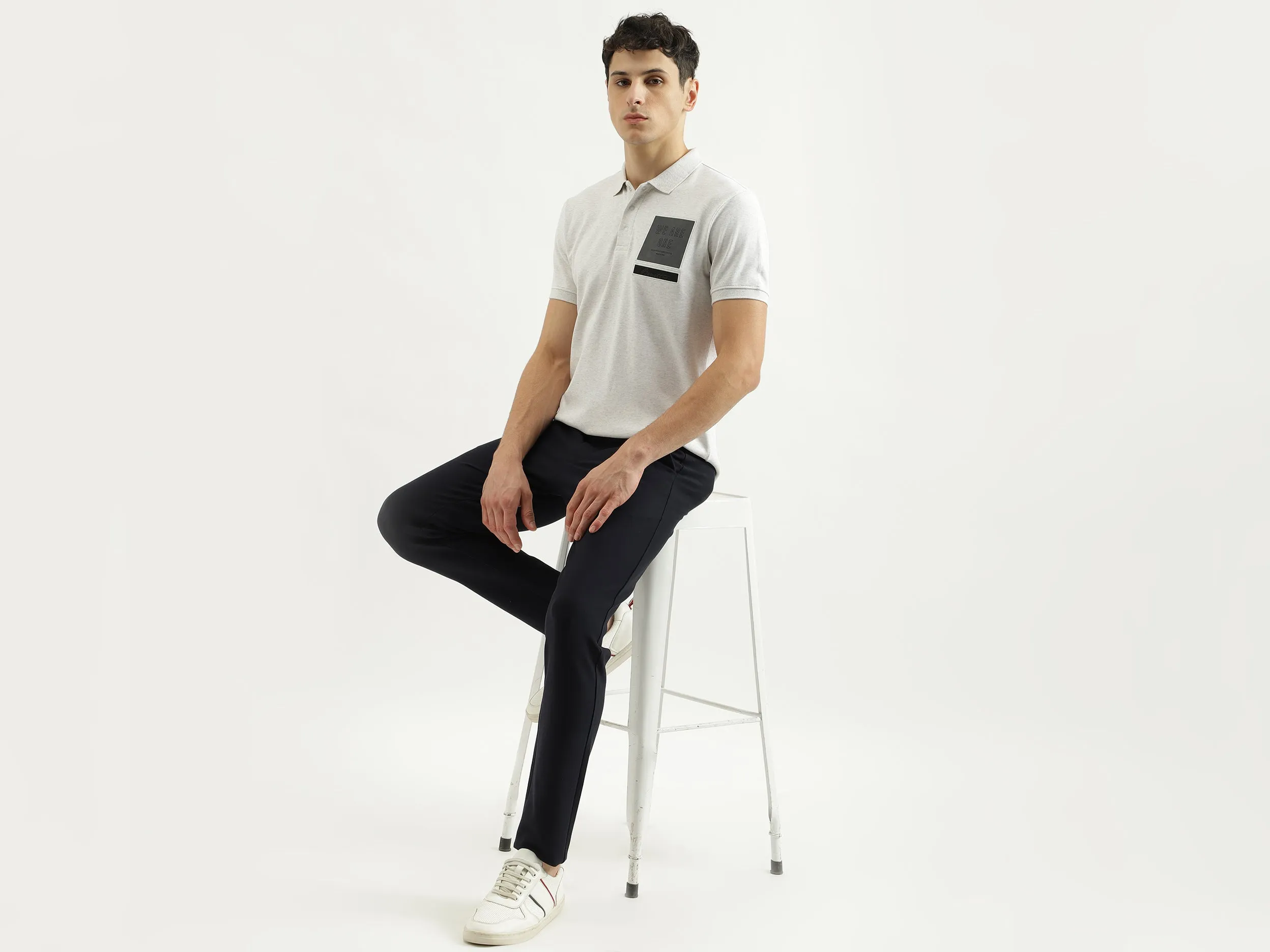 Chest Badge Polo Collar T-Shirt