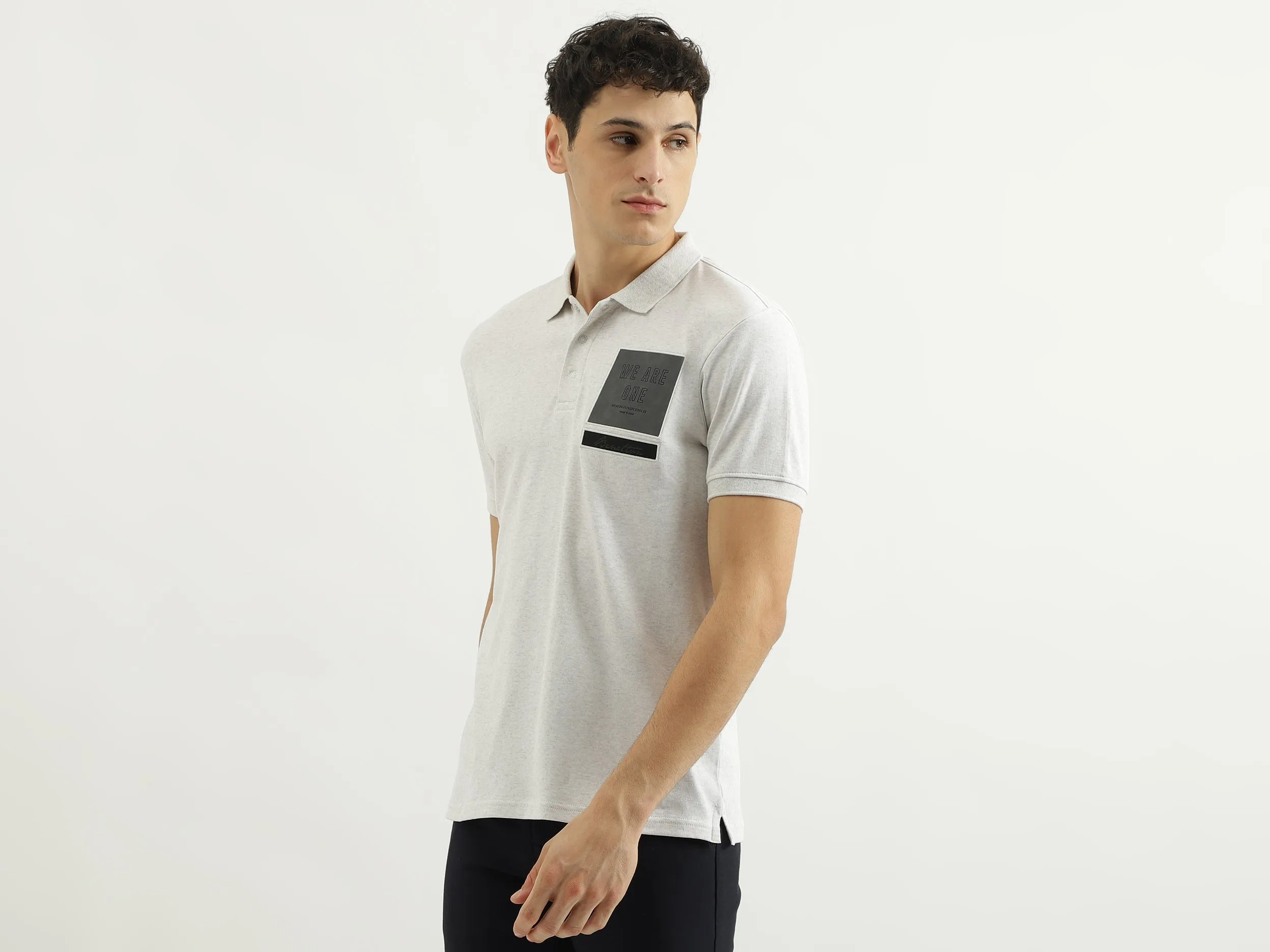 Chest Badge Polo Collar T-Shirt