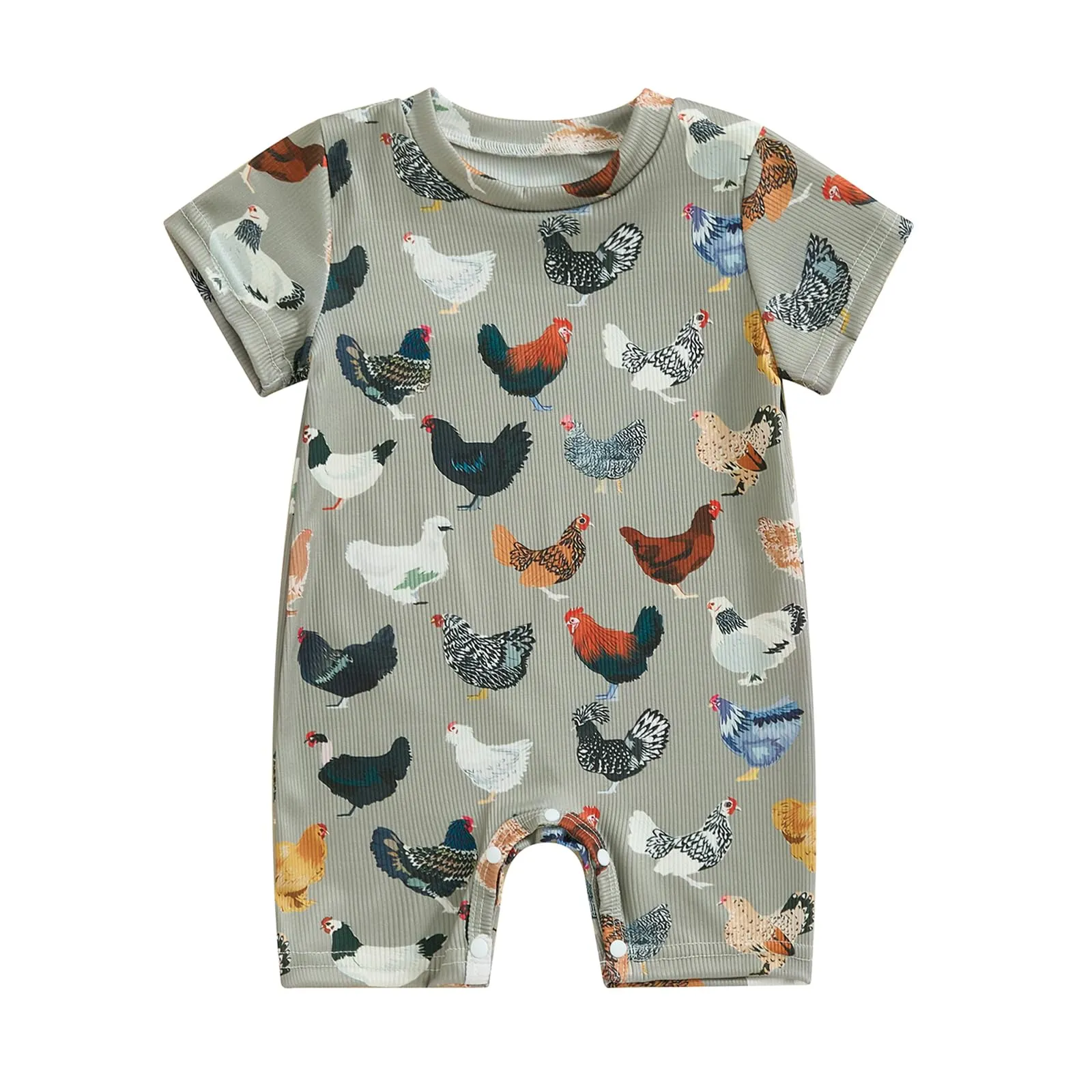 Chicken Print Country Romper