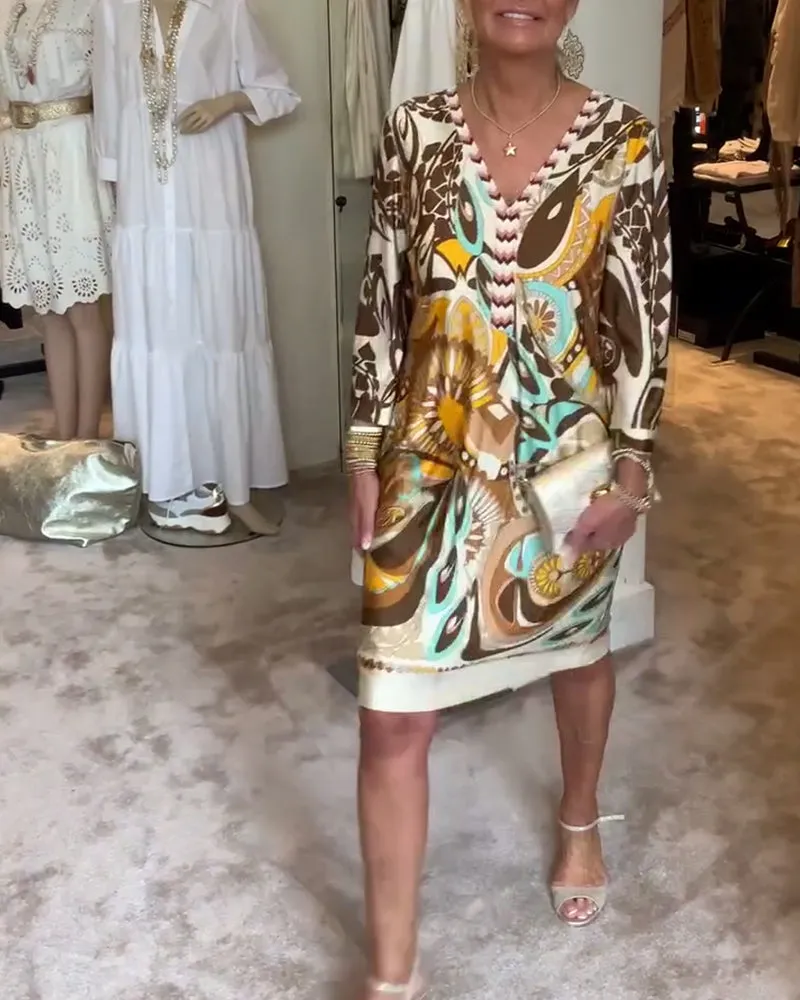 Clara® | Vintage print dress