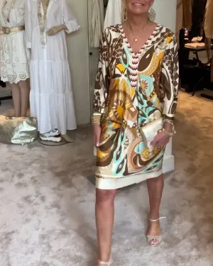 Clara® | Vintage print dress