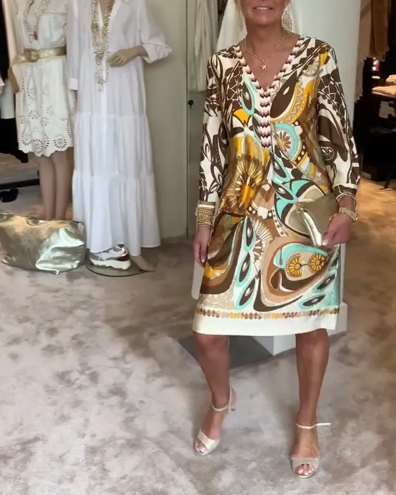 Clara® | Vintage print dress
