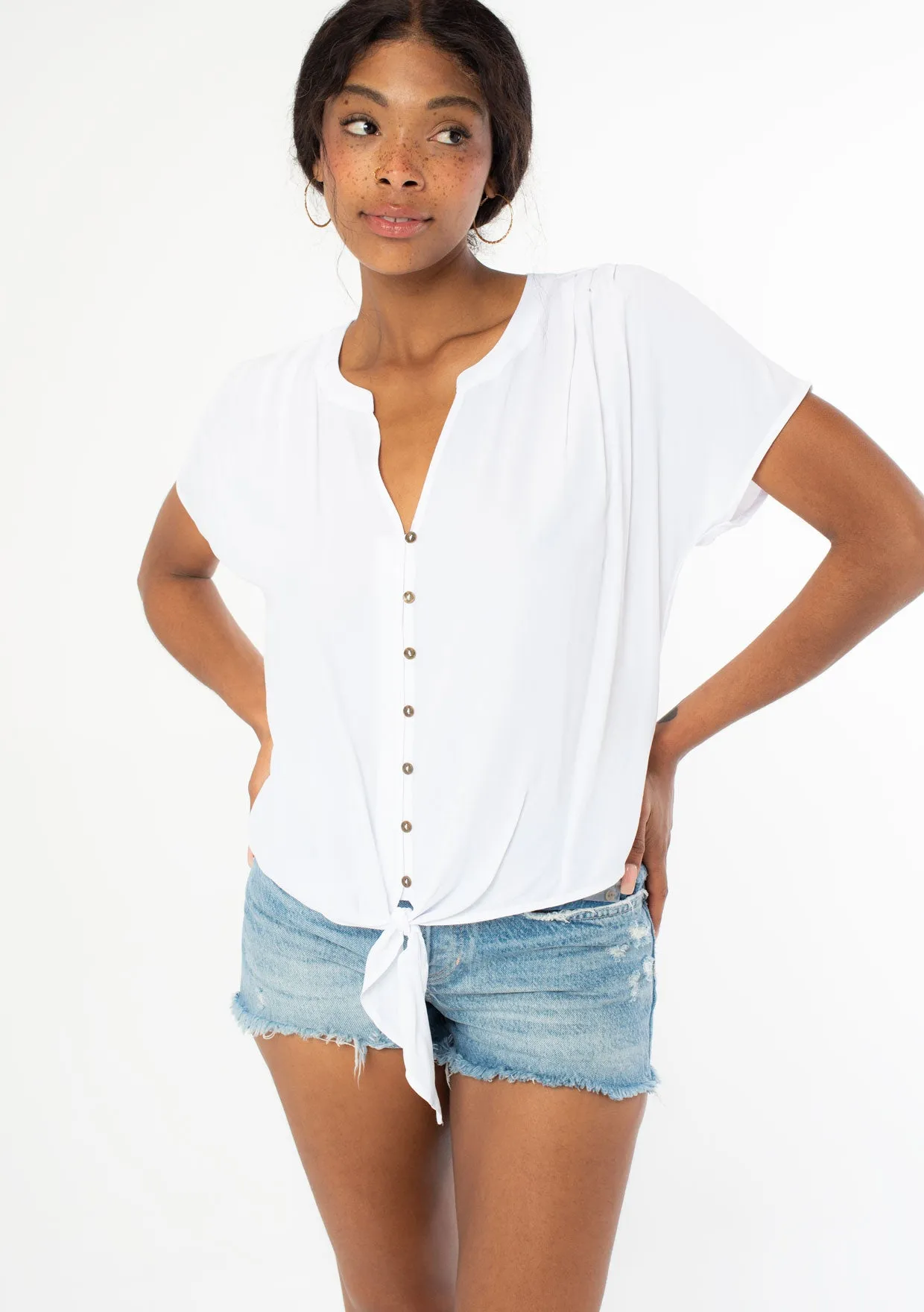 Clemente Tie Front Top