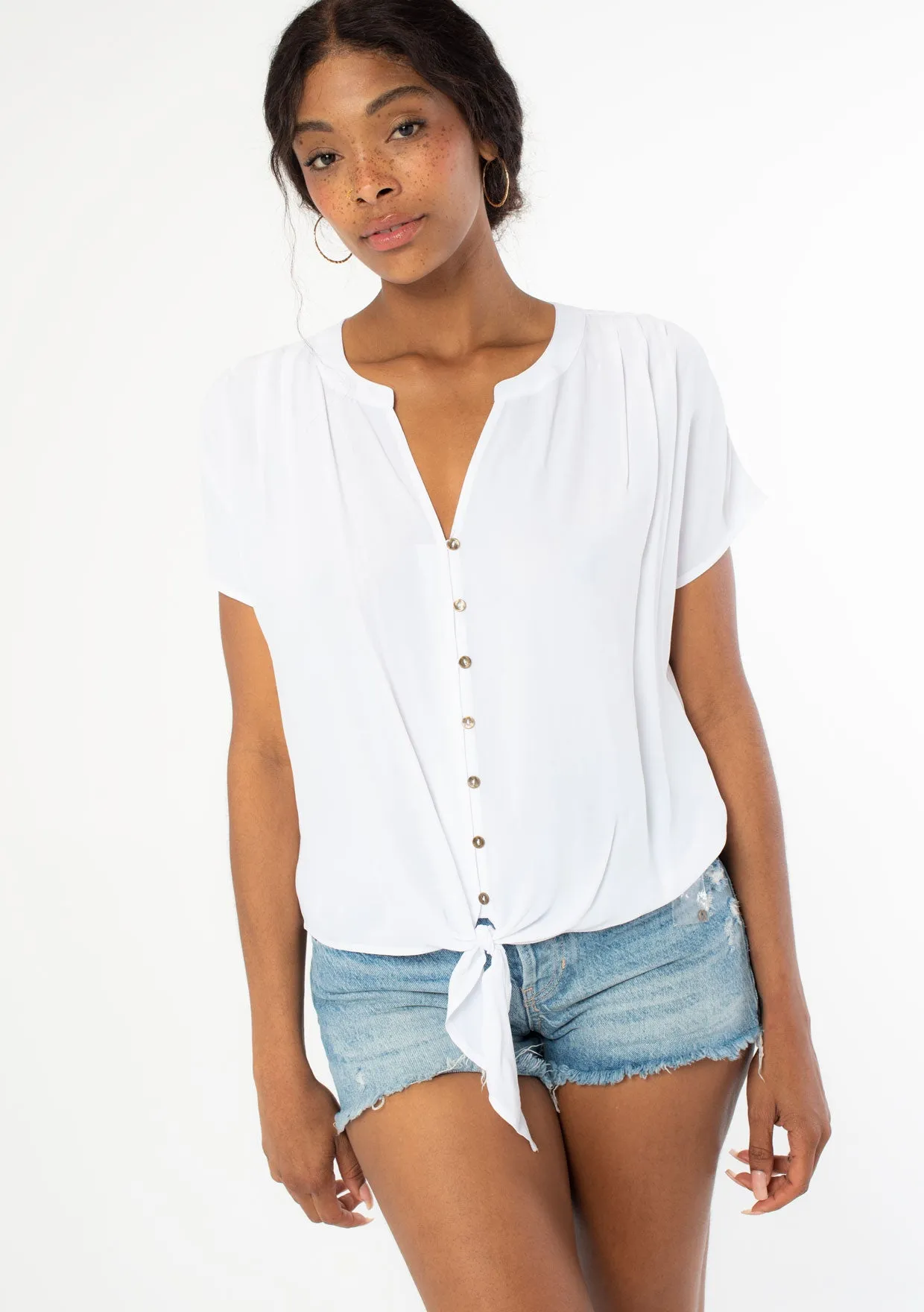 Clemente Tie Front Top