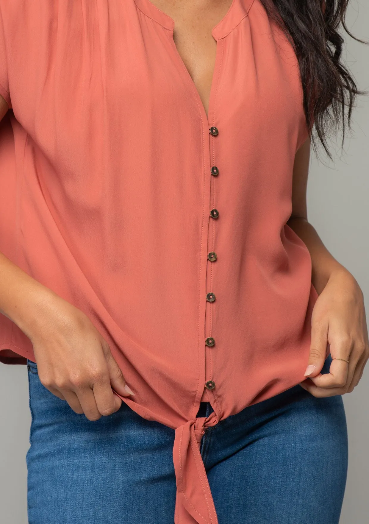 Clemente Tie Front Top