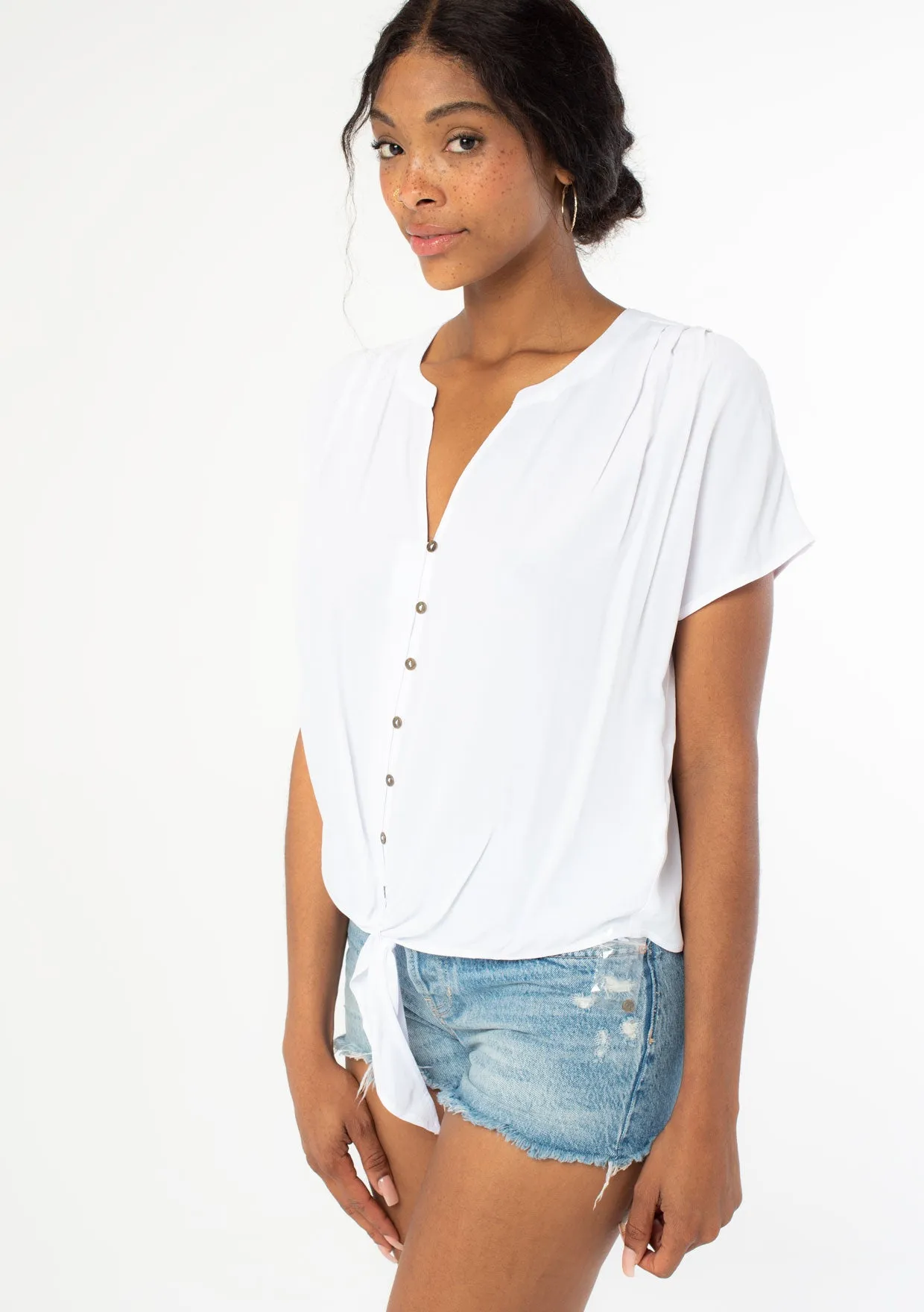 Clemente Tie Front Top