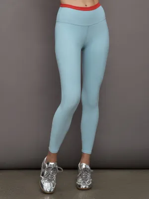 Contrast Waistband Legging in Melt - Sky Blue/ BitterSweet