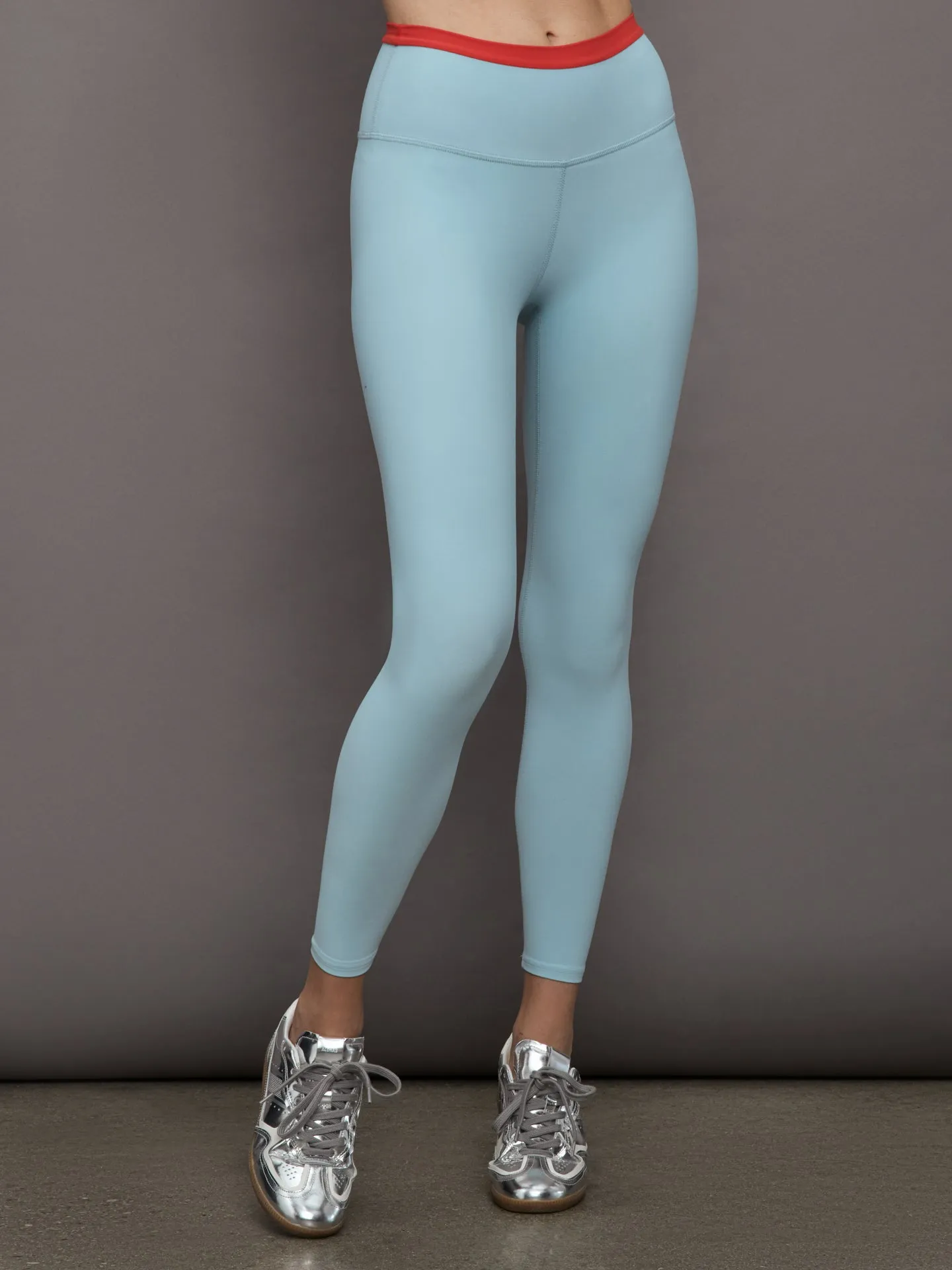 Contrast Waistband Legging in Melt - Sky Blue/ BitterSweet