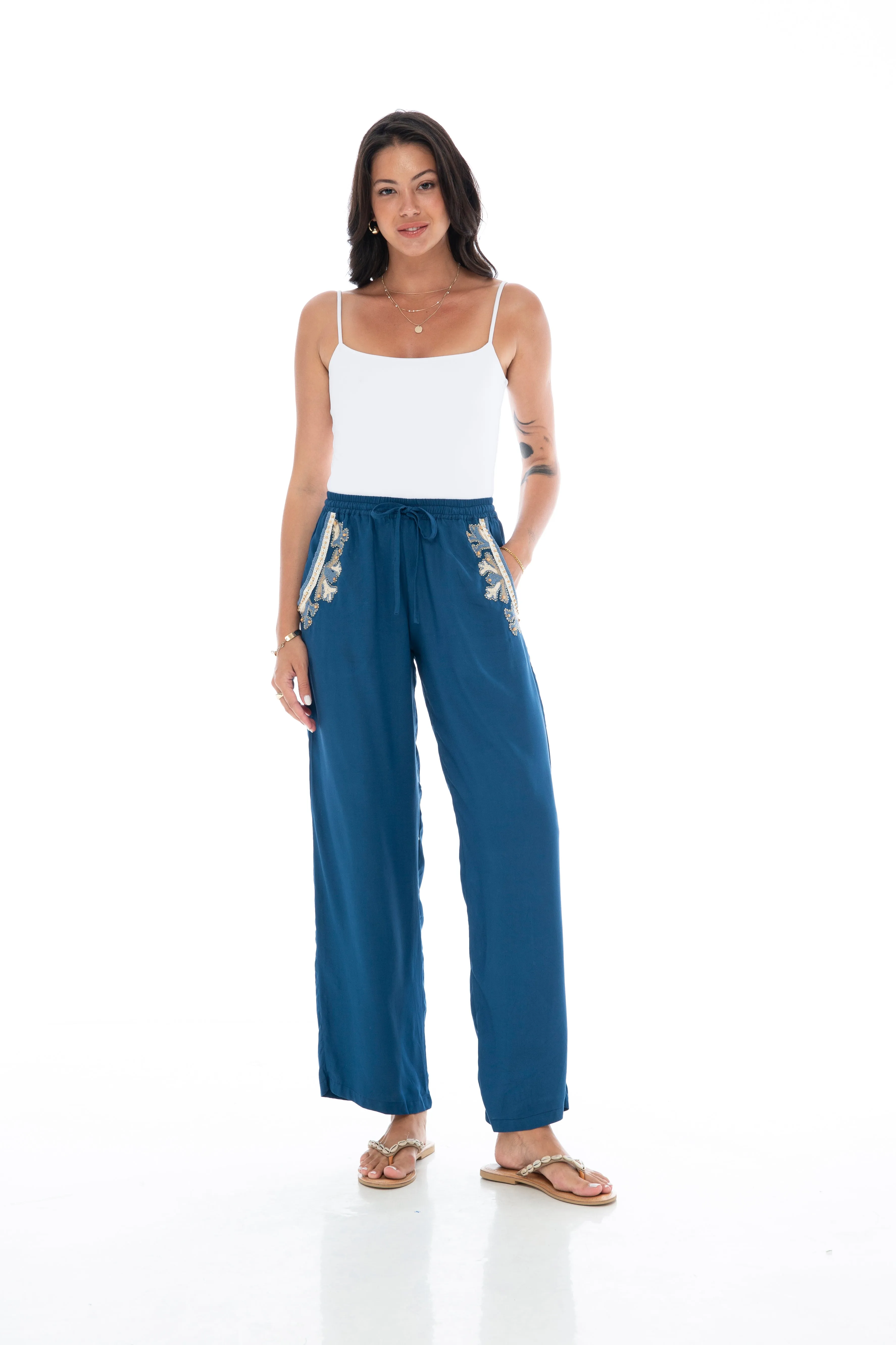 Coral Reef Indigo Pants