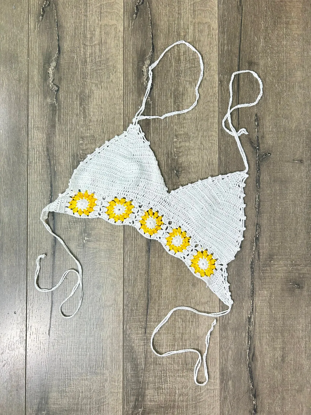 Crochet Halter Tie Bra Top