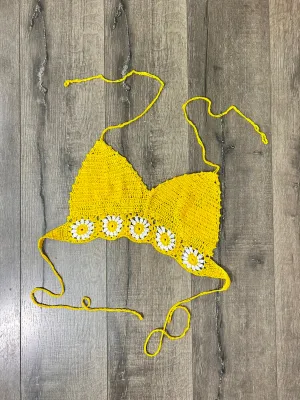 Crochet Halter Tie Bra Top