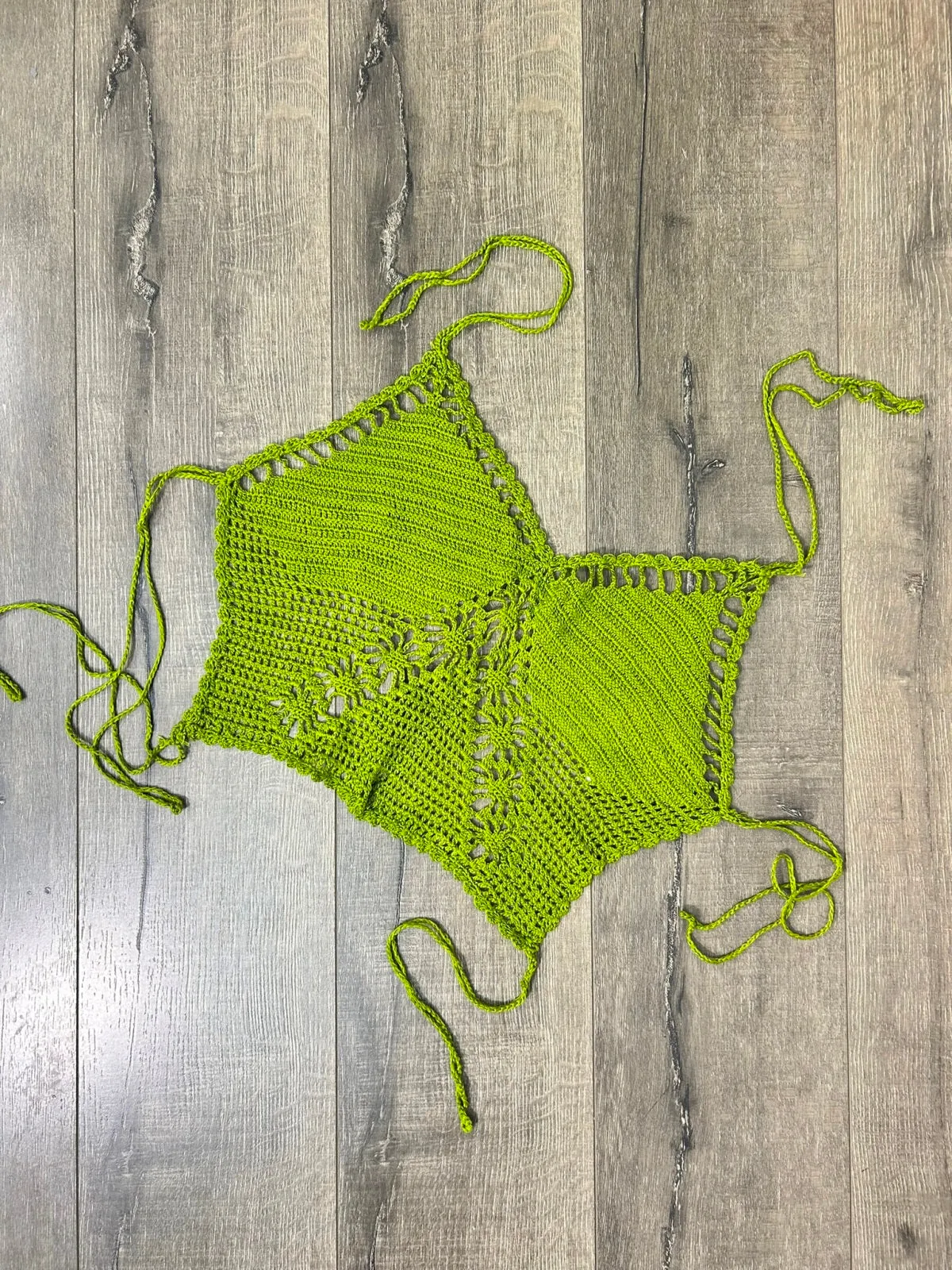 Crochet Halter Tie Crop Top