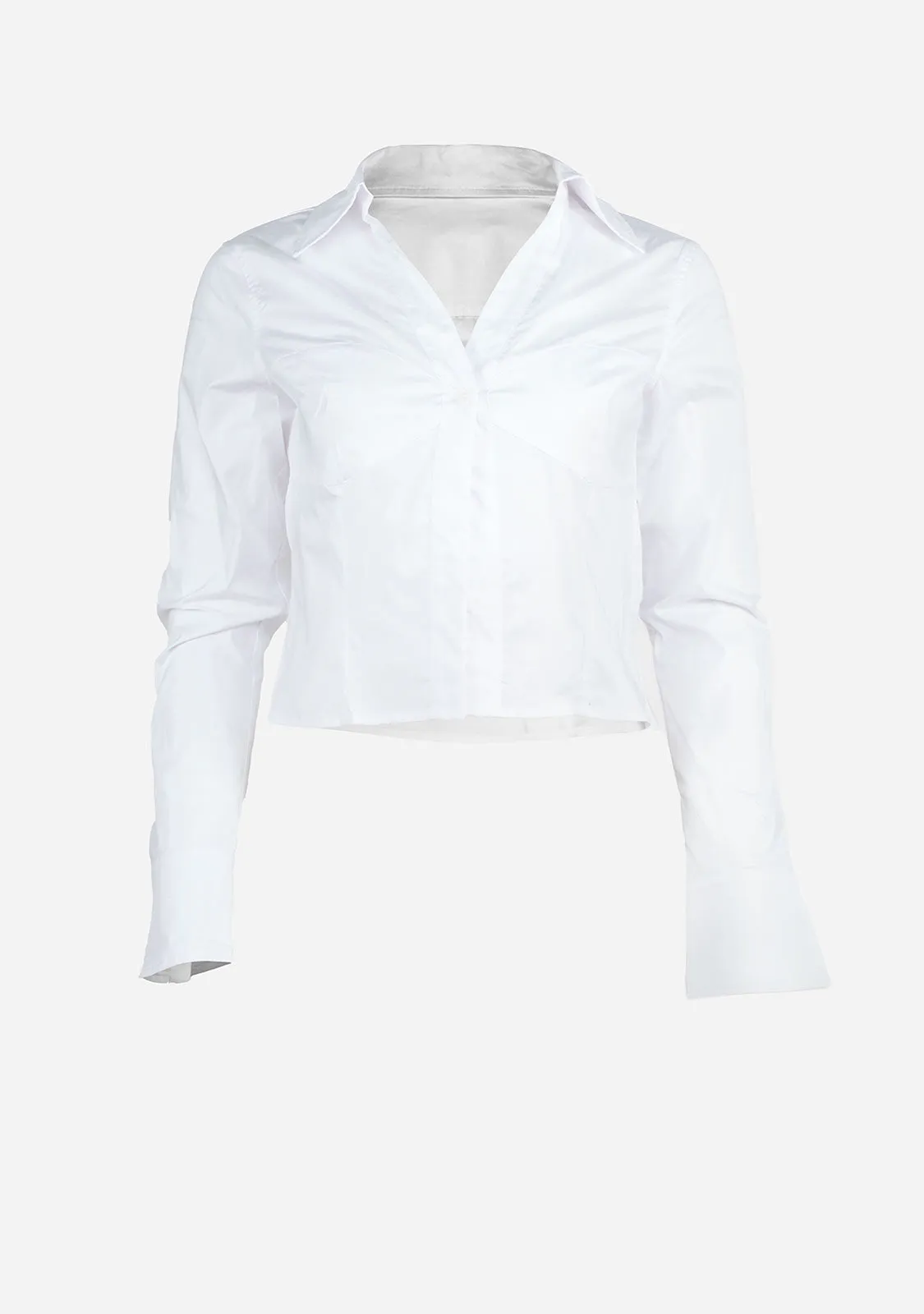 Cropped Button-Up Shirt