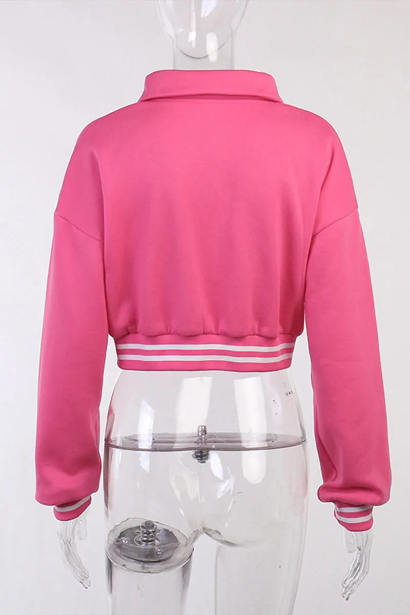 CS3153 Fleece Varsity Crop Jacket Outerwear