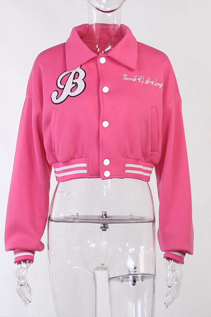 CS3153 Fleece Varsity Crop Jacket Outerwear