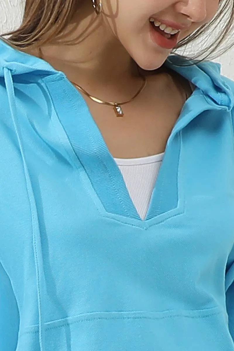 CWTTL1451_Basic Lightweight Pullover Hoodie Sweatshirt: AQUA / (S) 1